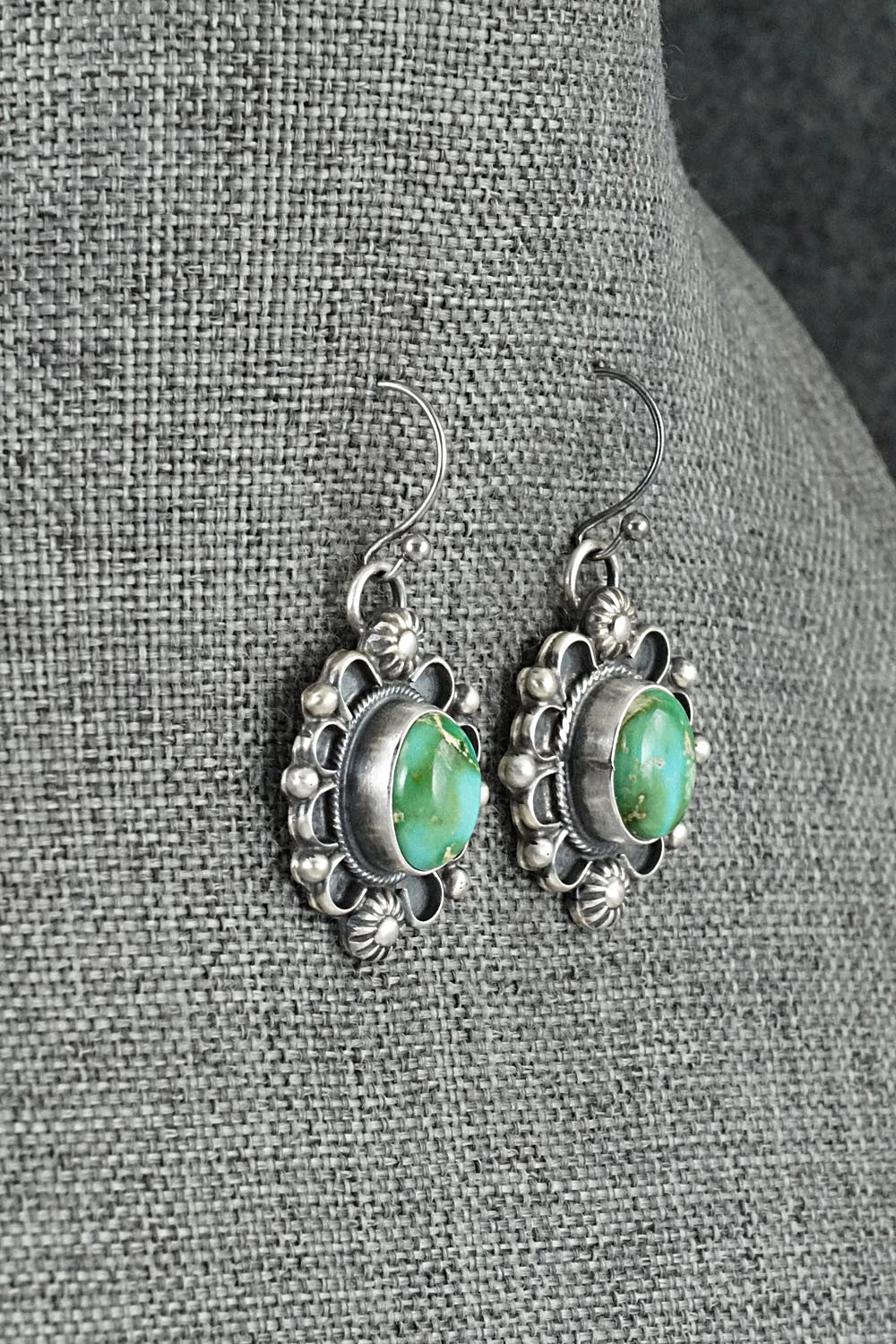 Turquoise & Sterling Silver Necklace and Earrings Set - Kathleen Livingston