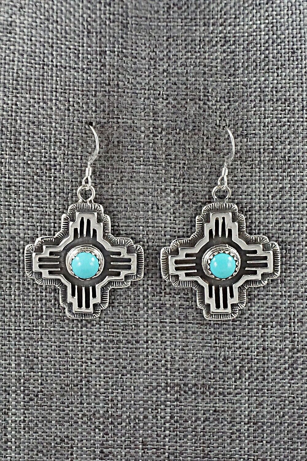 Turquoise & Sterling Silver Earrings - Angeline Platero
