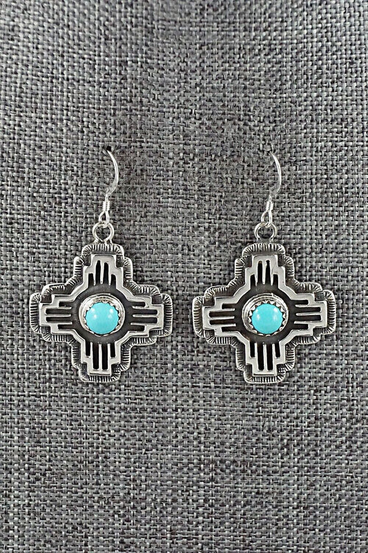 Turquoise & Sterling Silver Earrings - Angeline Platero