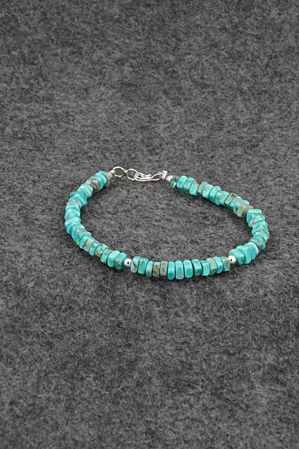 Turquoise & Sterling Silver Bracelet - Doreen Jake