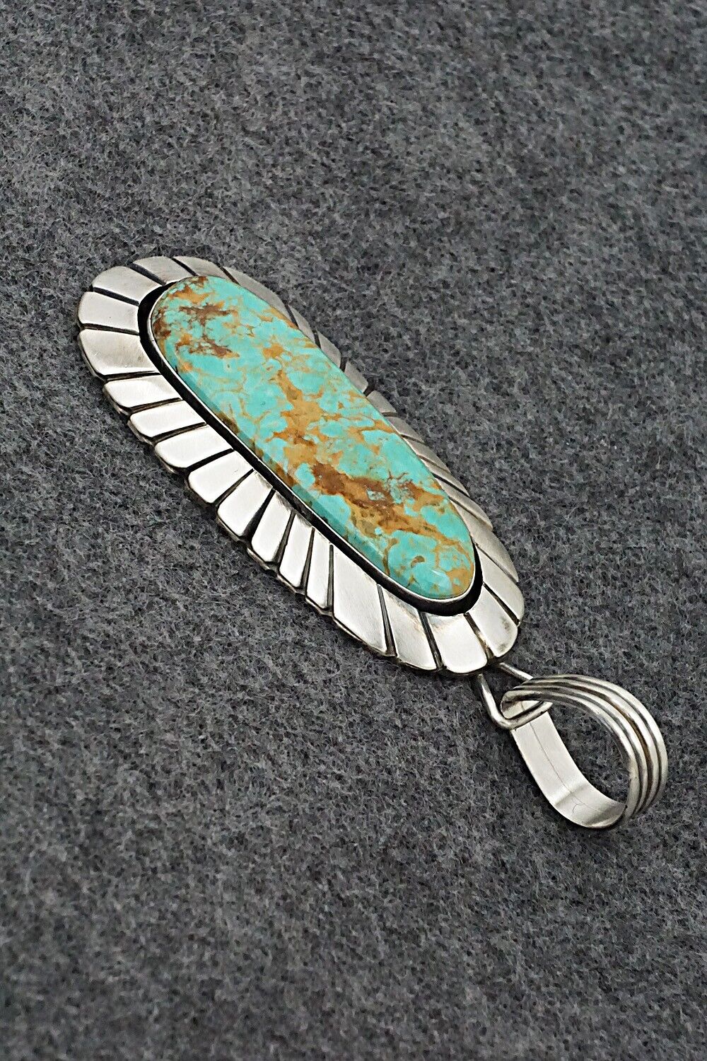 Turquoise & Sterling Silver Pendant - Jackson Hoskie