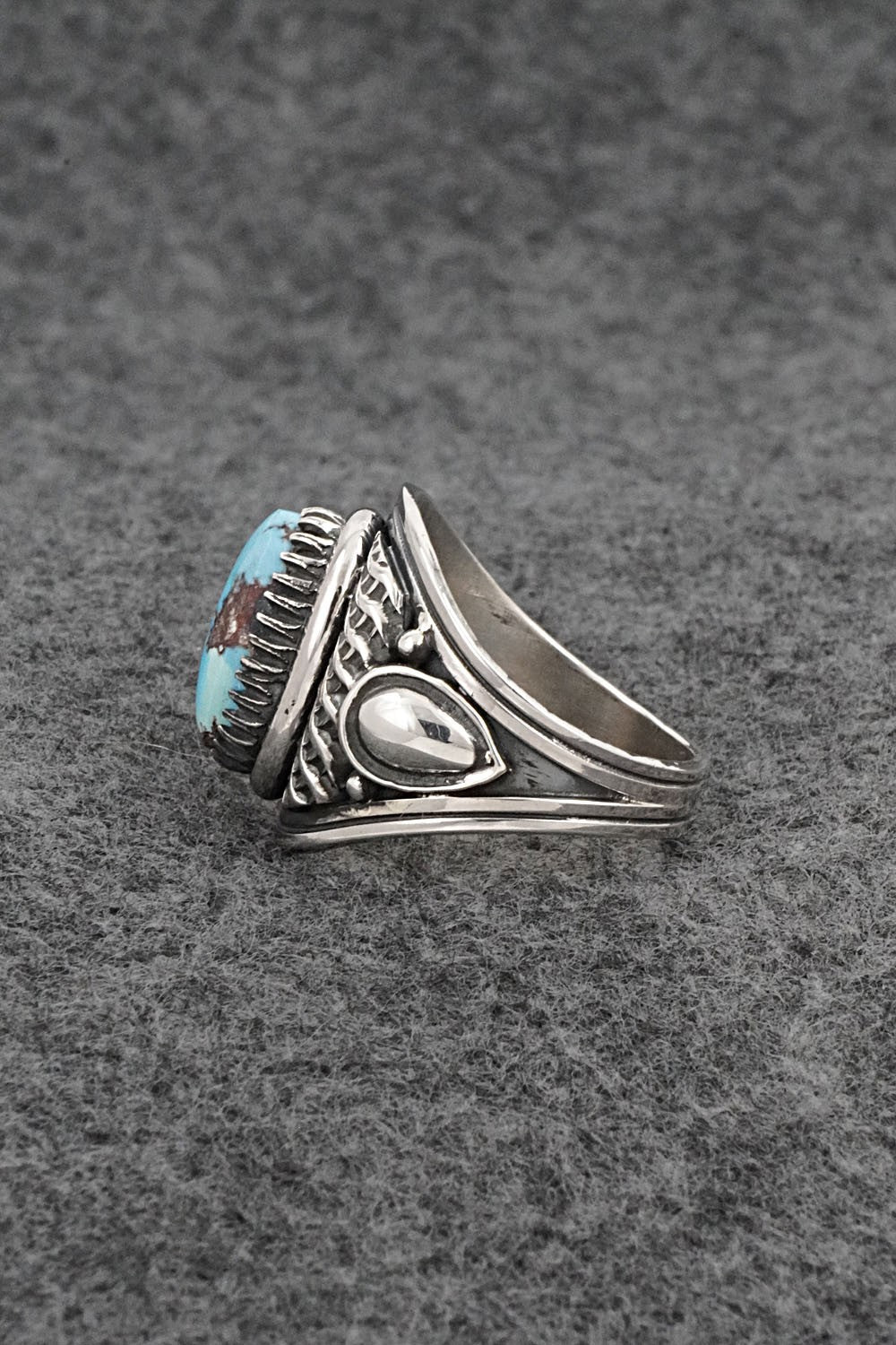 Turquoise & Sterling Silver Ring - Derrick Gordon - Size 9