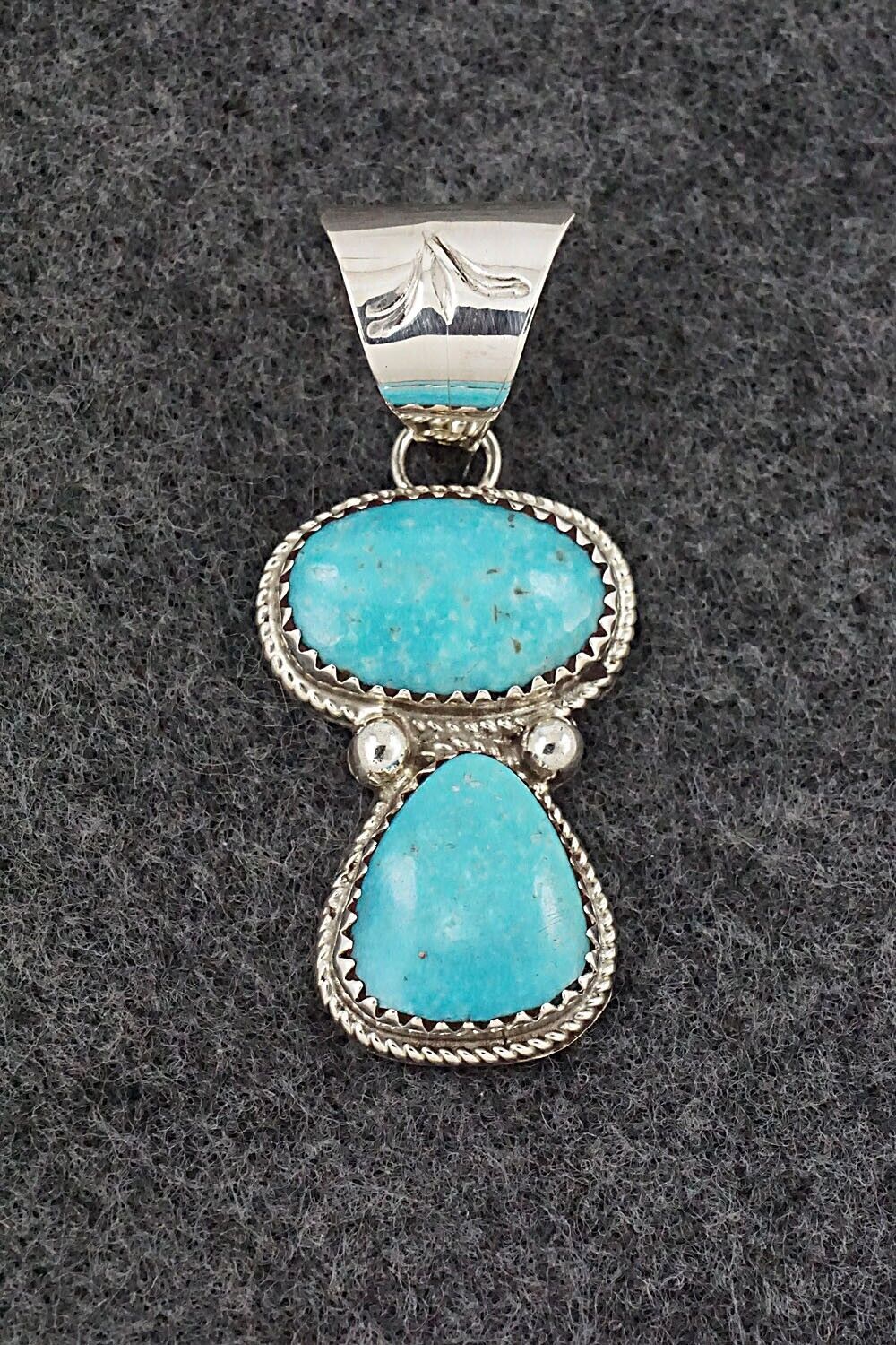 Turquoise & Sterling Silver Pendant - Ernest Hawthorne