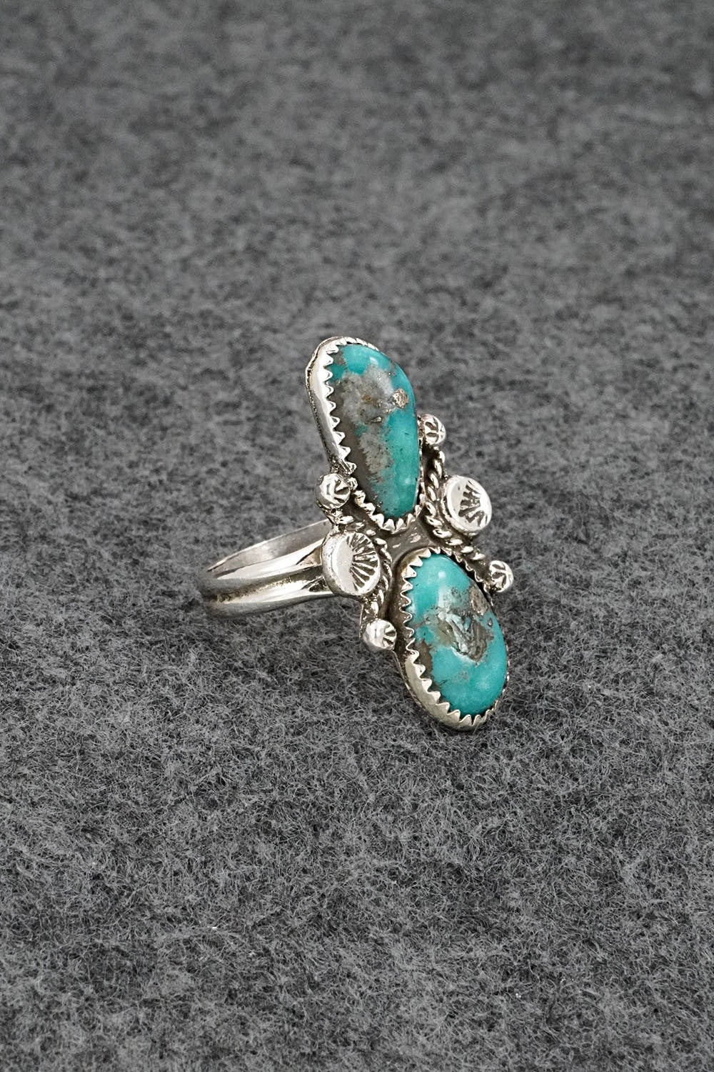 Turquoise & Sterling Silver Ring - Priscilla Reeder - Size 8.25