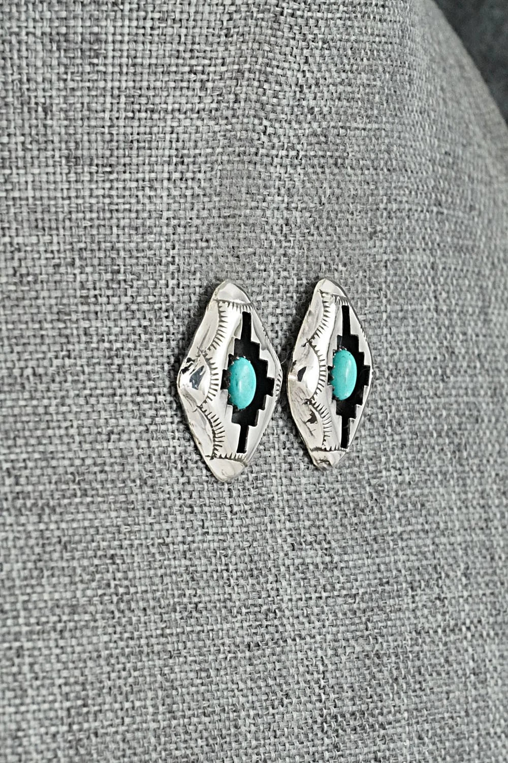 Turquoise & Sterling Silver Earrings - Phil Perry
