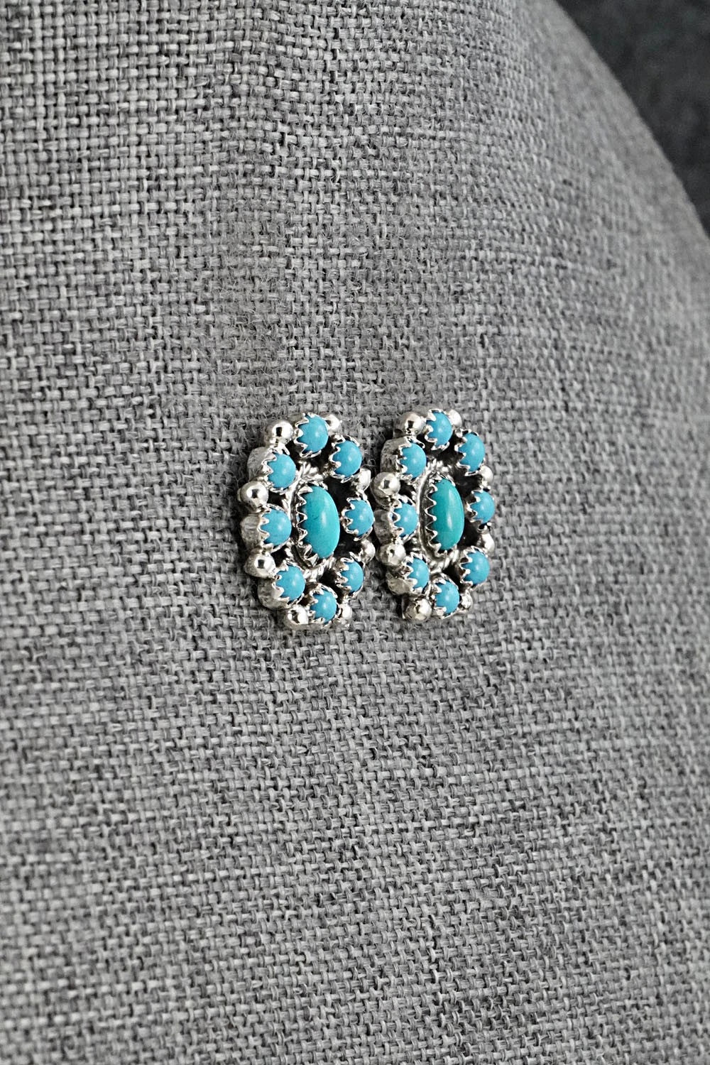 Turquoise & Sterling Silver Squash Blossom Set - Nathaniel Curley
