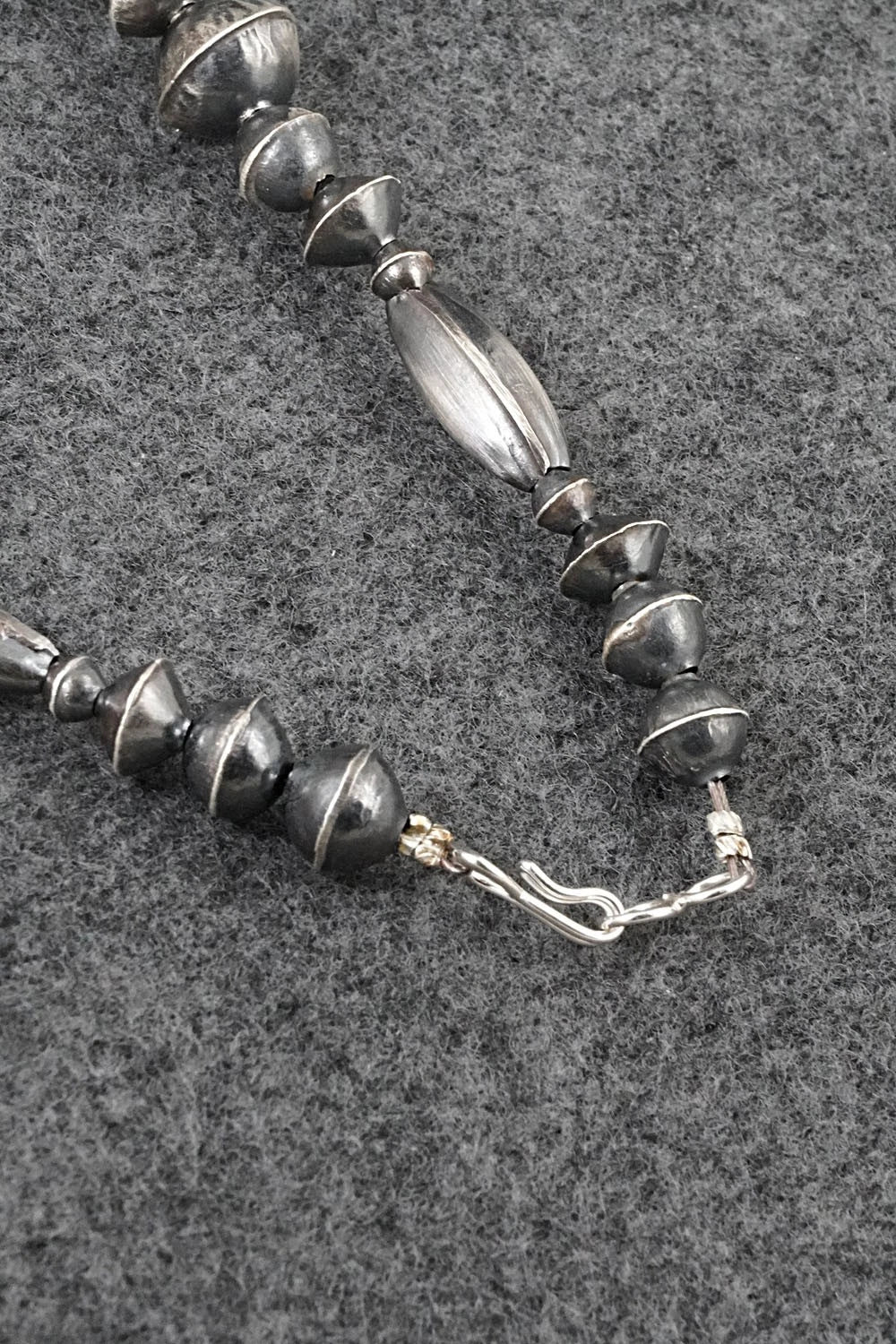Sterling Silver Navajo Pearl Necklace 28" - Vintage