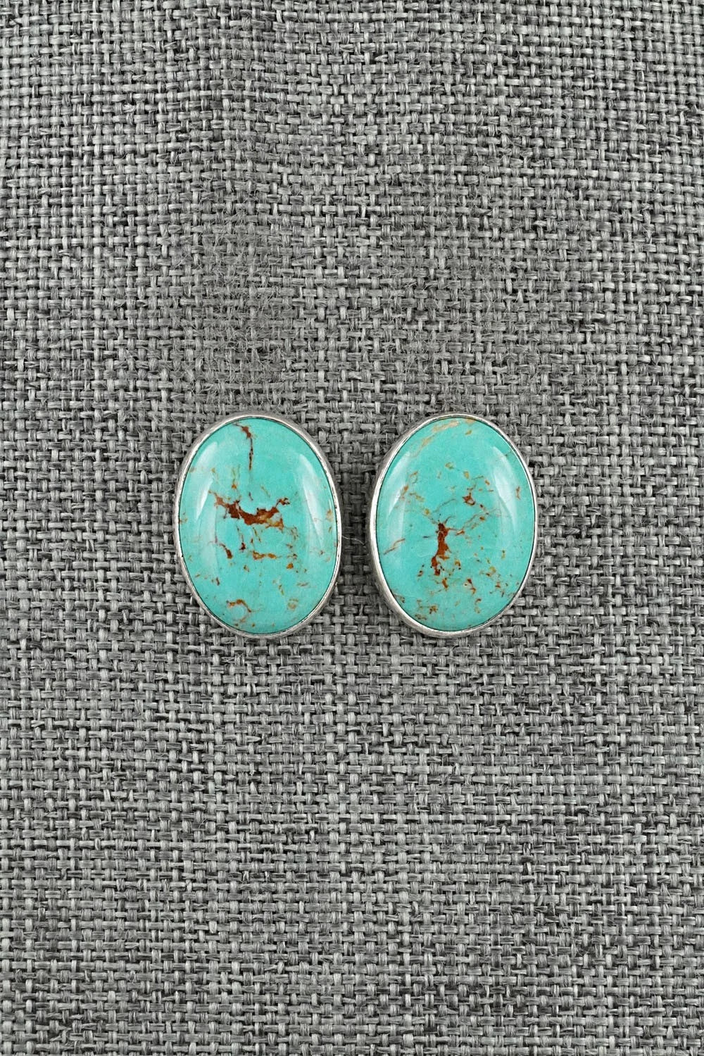 Turquoise & Sterling Silver Earrings - Eugene Gruber