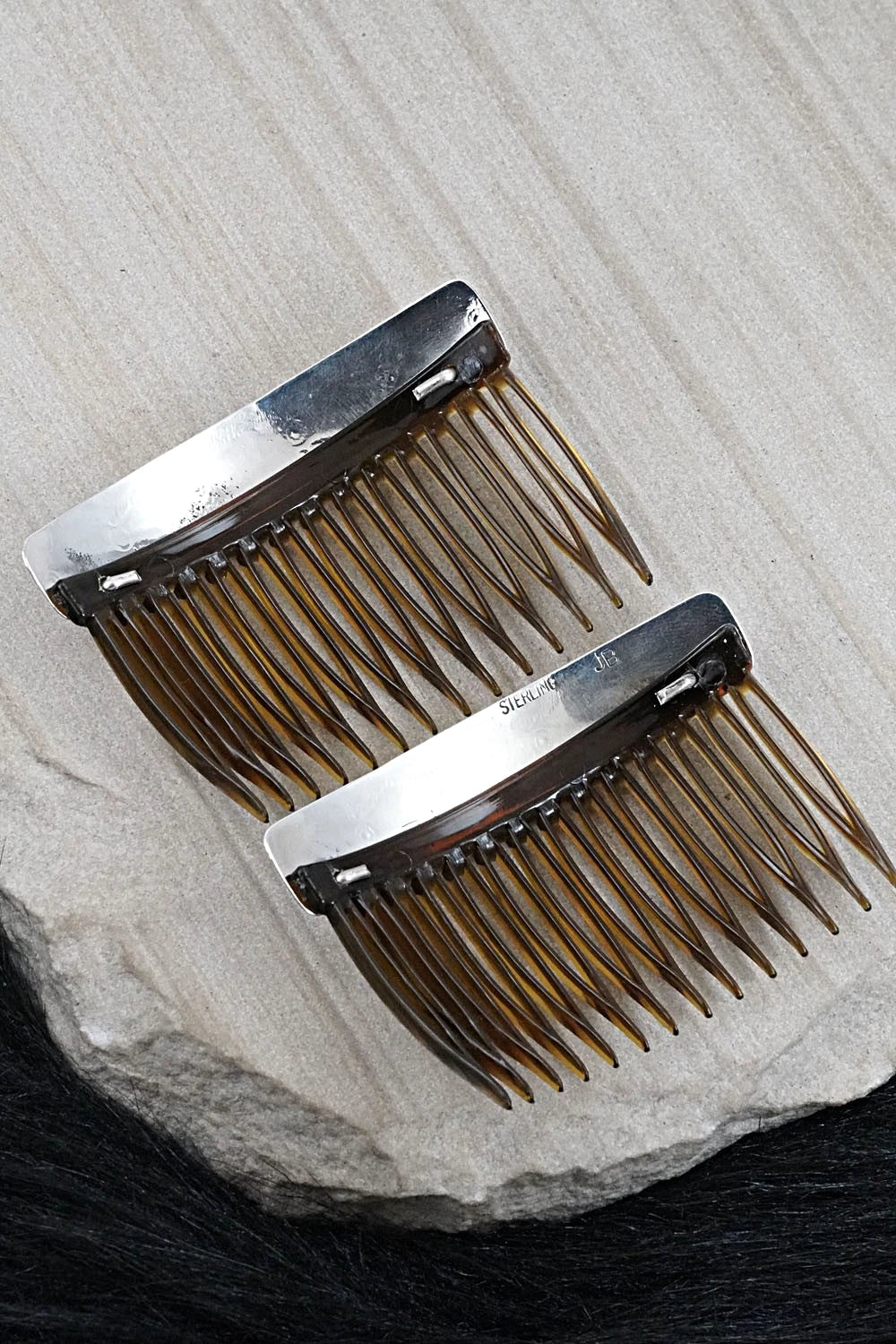Turquoise & Sterling Silver Hair Combs - Jolene Begay