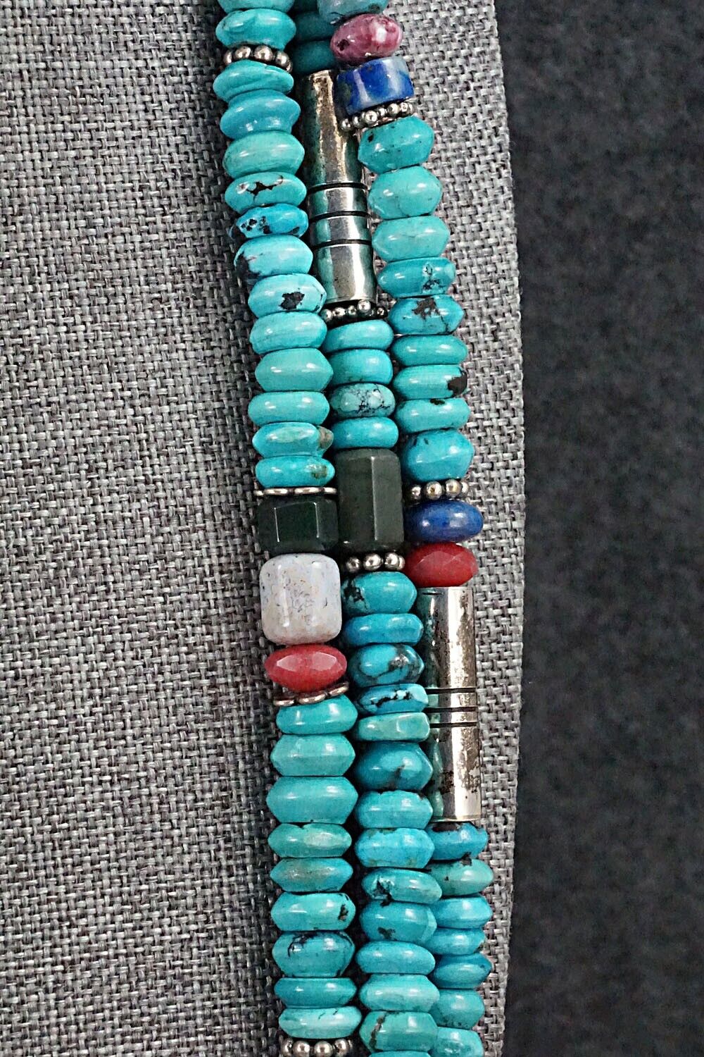 Multi Stone and Sterling Silver Necklace - Tommy Singer