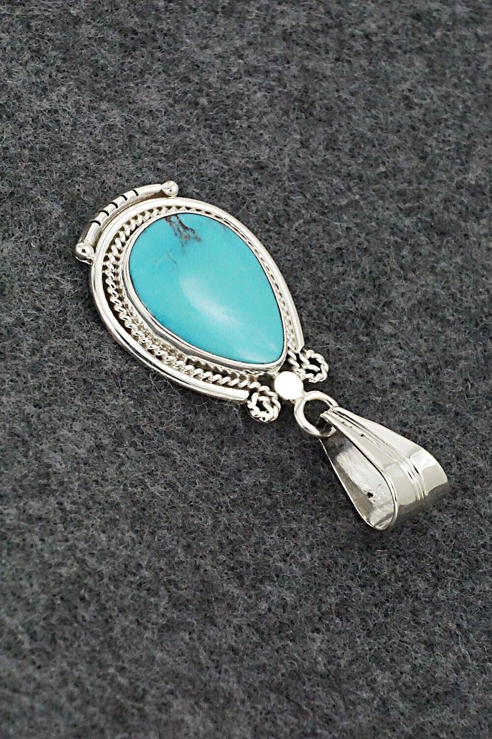 Turquoise & Sterling Silver Pendant - Samuel Yellowhair