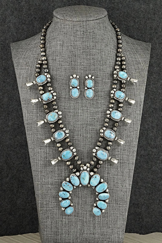 Turquoise & Sterling Silver Squash Blossom Set - Darrin Livingston