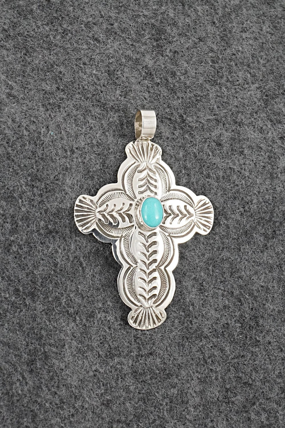 Turquoise & Sterling Silver Pendant - Arnold Blackgoat