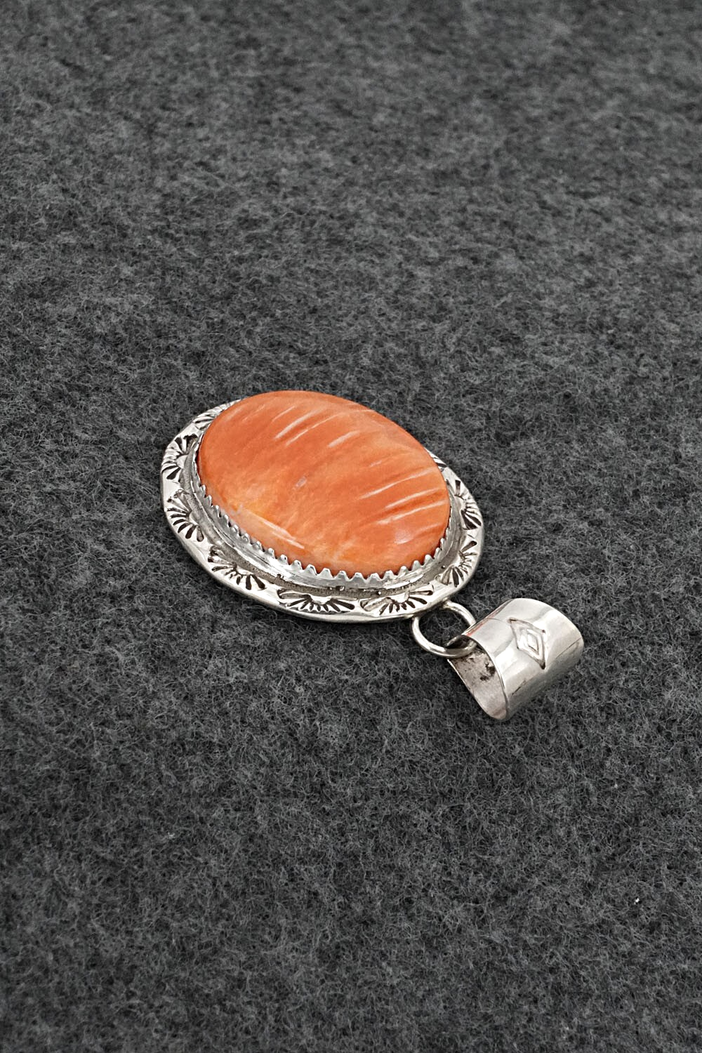 Spiny Oyster & Sterling Silver Pendant - Ernest Hawthorne