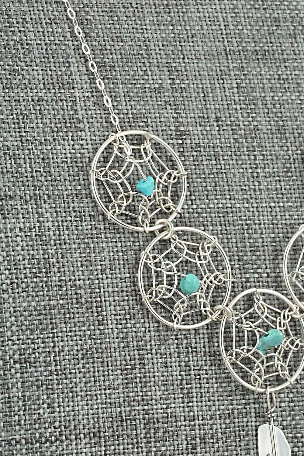 Turquoise & Sterling Silver Necklace - Lorenzo Arviso Jr.