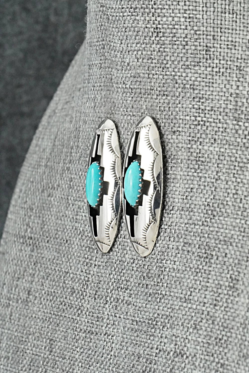 Turquoise & Sterling Silver Earrings - Felix Perry