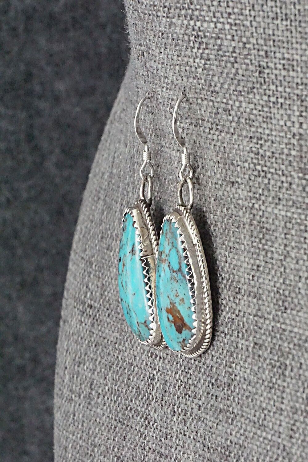 Turquoise & Sterling Silver Earrings - Ernest Hawthorne