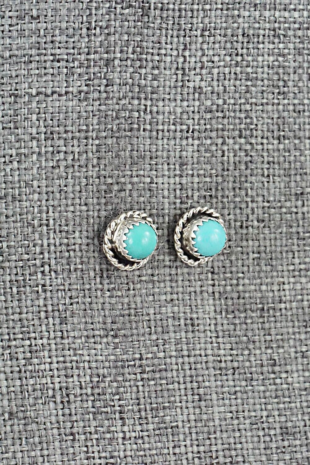 Turquoise & Sterling Silver Earrings - Larson Chee