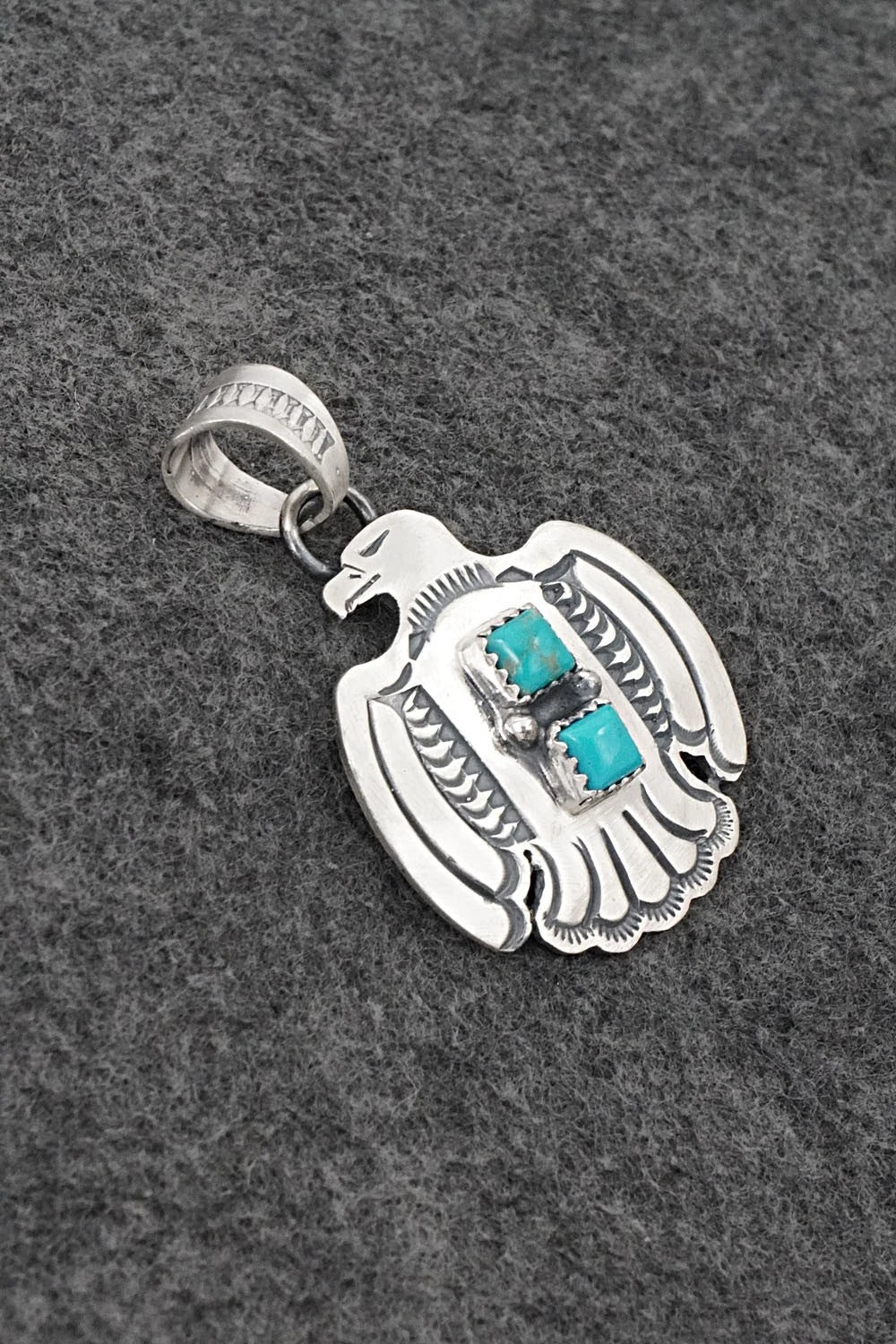 Turquoise & Sterling Silver Pendant - Robinson Martinez