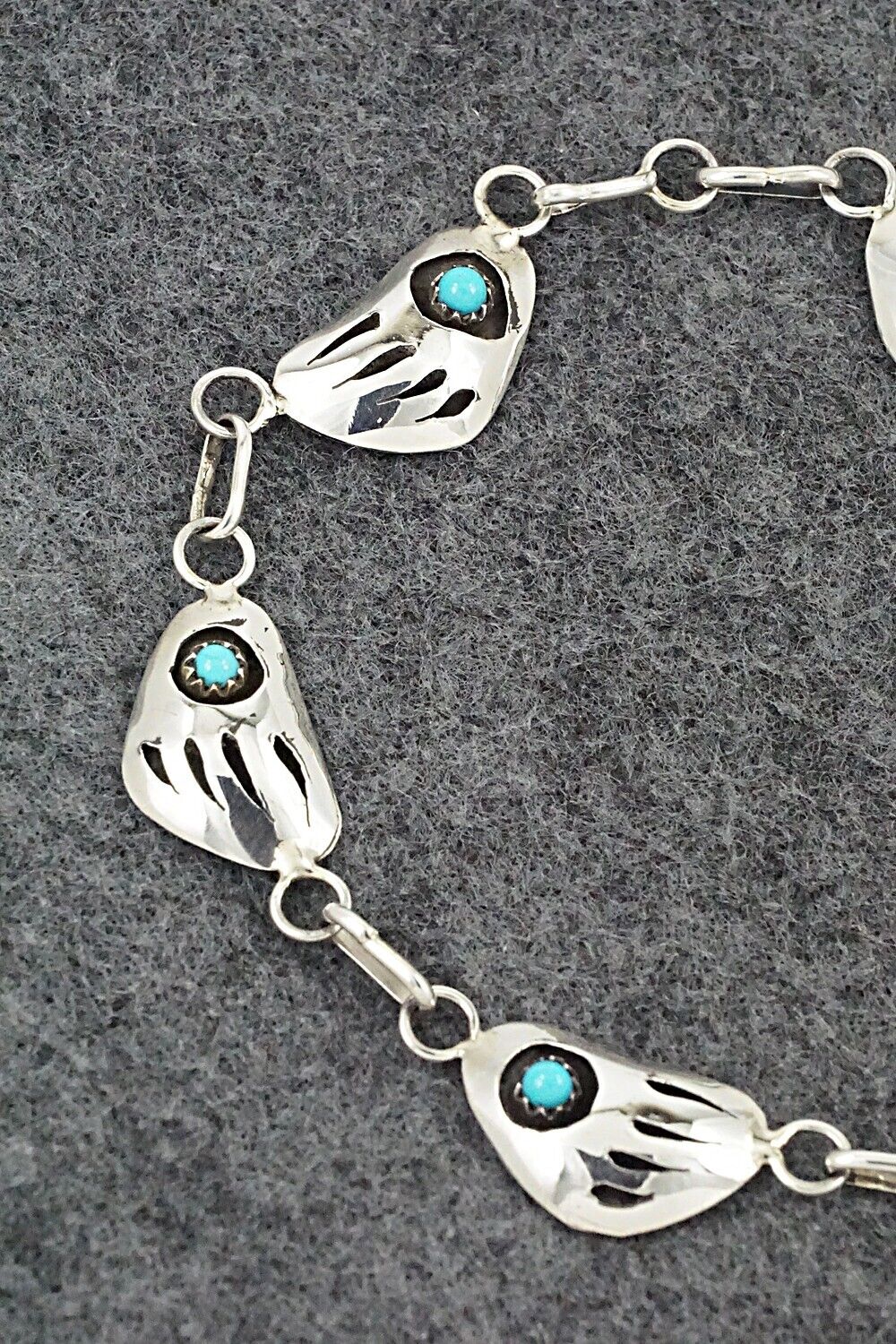 Turquoise & Sterling Silver Link Bracelet - David Morgan