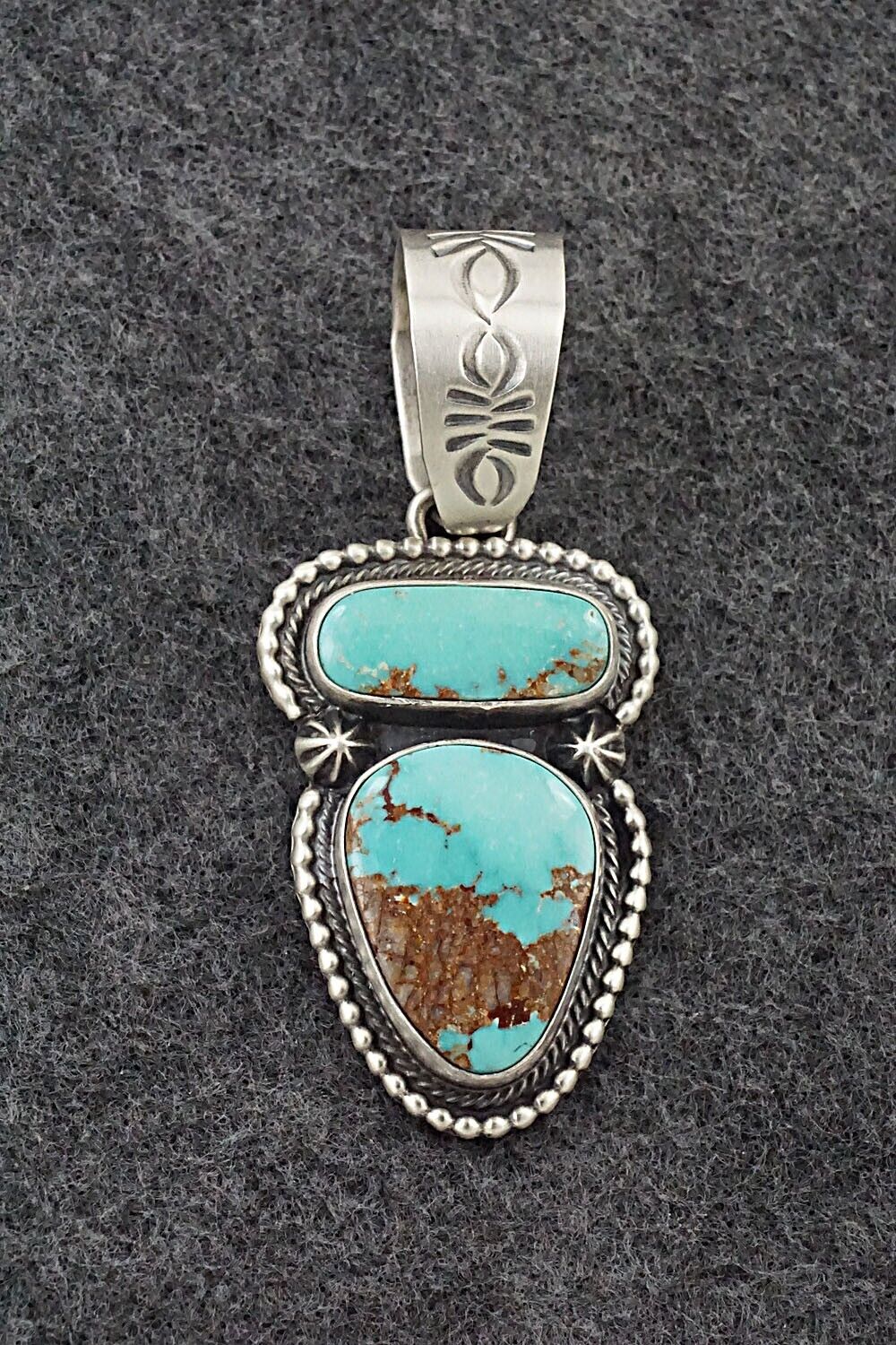 Turquoise & Sterling Silver Pendant - Darrin Livingston