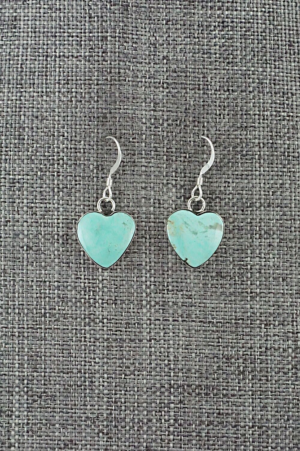 Turquoise and Sterling Silver Earrings - Sonyei Coho