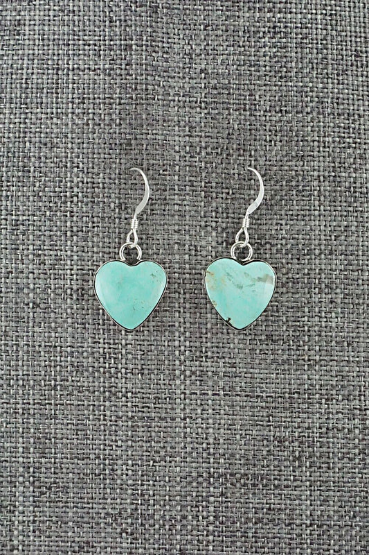 Turquoise and Sterling Silver Earrings - Sonyei Coho
