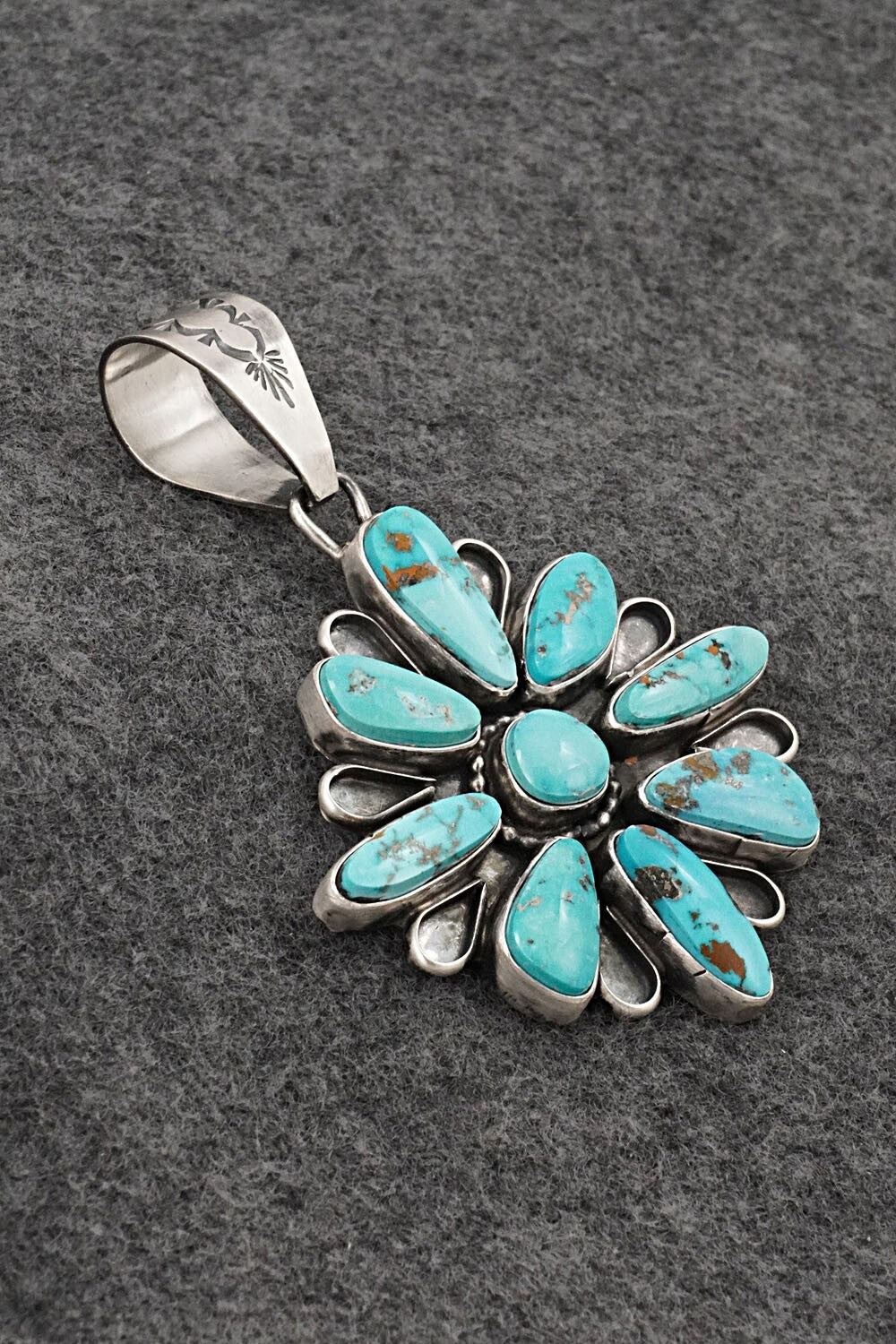 Turquoise & Sterling Silver Pendant - Travis Jim