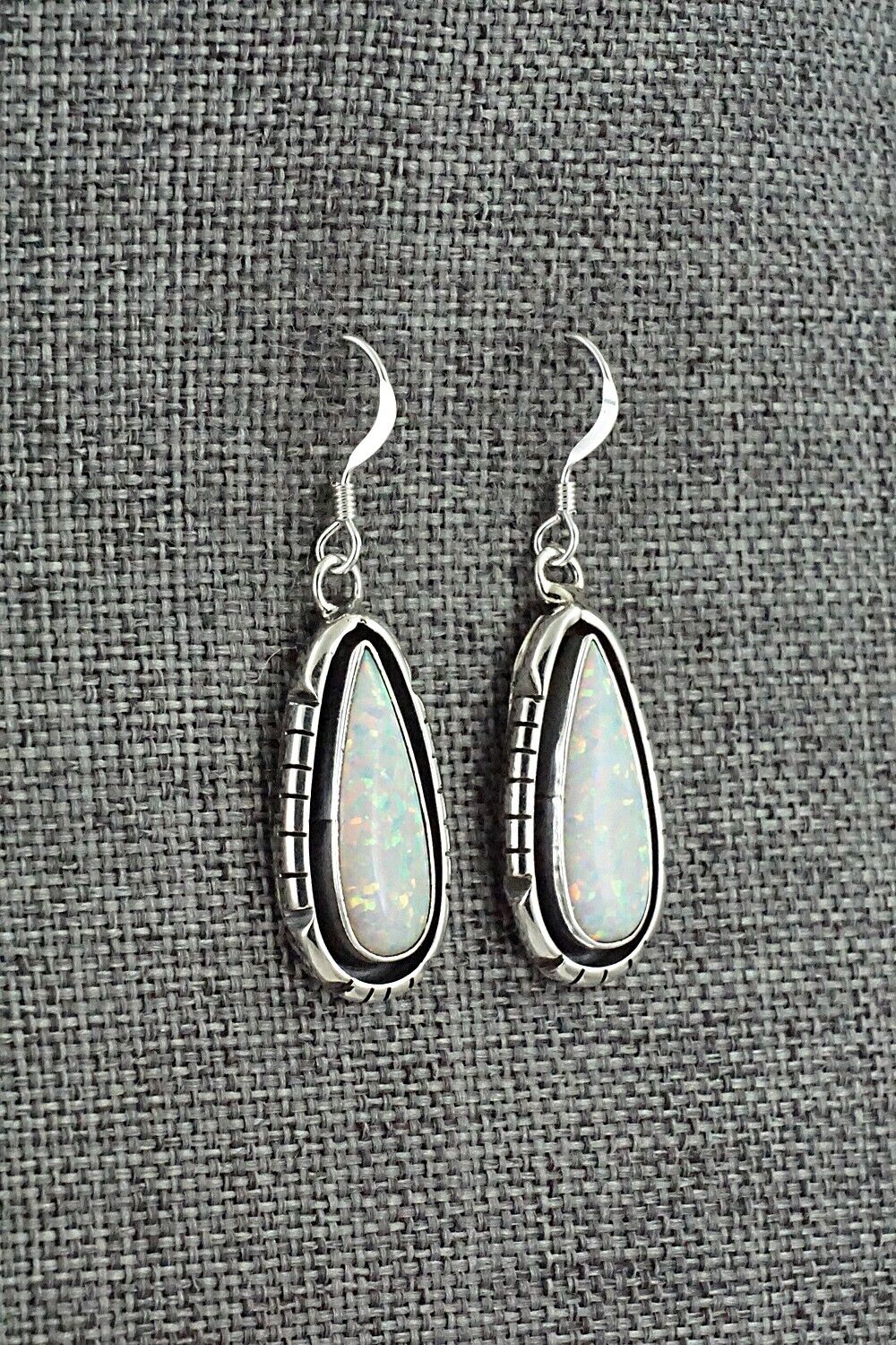 Opalite & Sterling Silver Earrings - Amos Begay