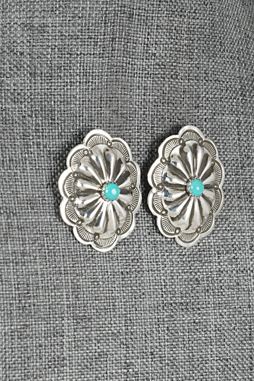 Turquoise & Sterling Silver Earrings - Charlotte Blackgoat