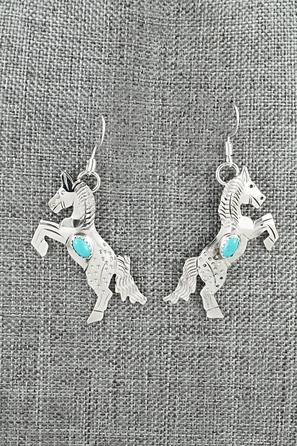 Turquoise & Sterling Silver Earrings - Louise Yazzie