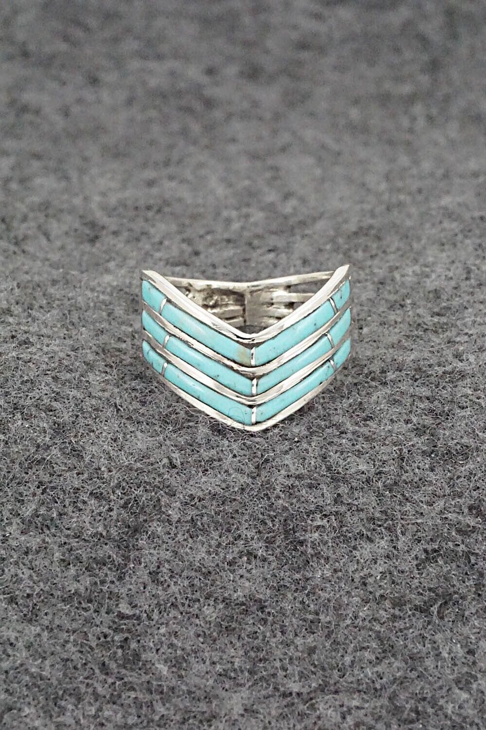 Turquoise & Sterling Silver Ring - Andrew Enrico - Size 8