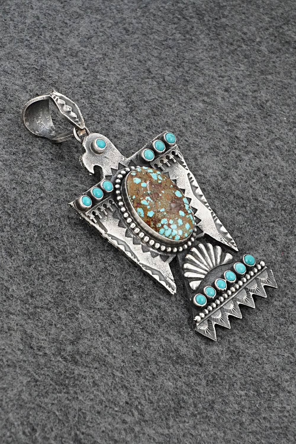 Turquoise & Sterling Silver Pendant - Shawn Cayatineto