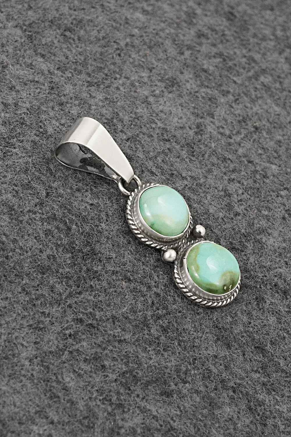 Turquoise & Sterling Silver Pendant - Eugene Gruber