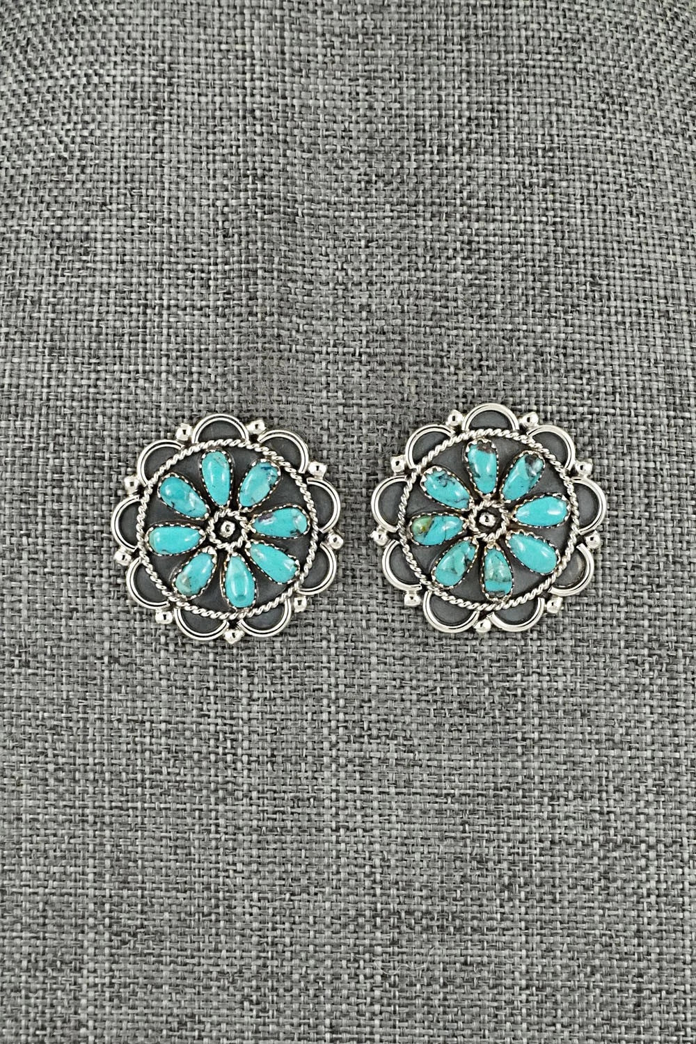 Turquoise & Sterling Silver Earrings - Gerald Mitchell
