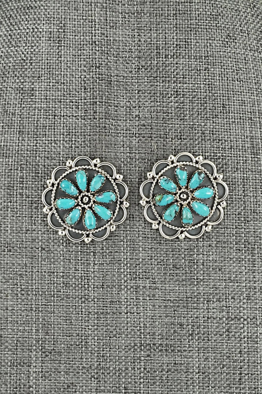 Turquoise & Sterling Silver Earrings - Gerald Mitchell