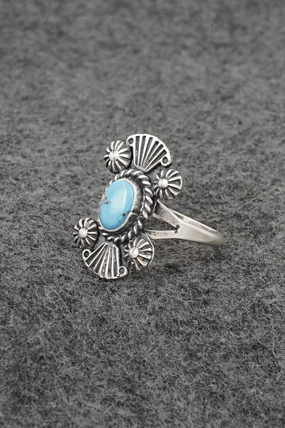 Turquoise and Sterling Silver Ring - Jerryson Henio - Size 10