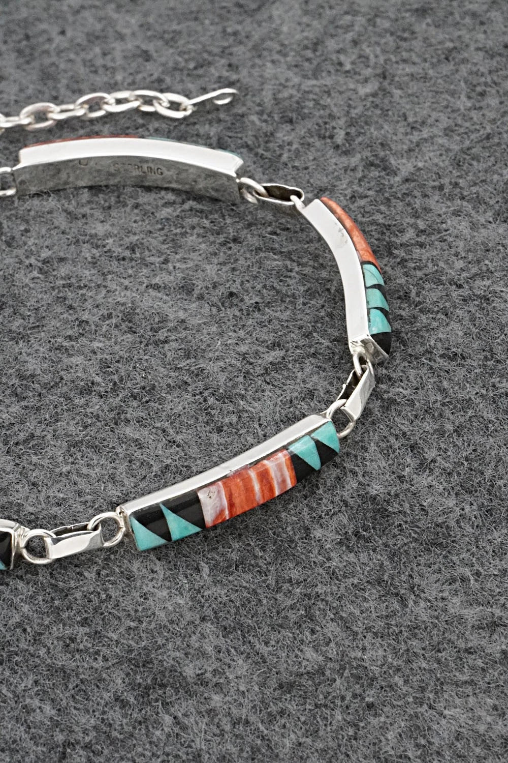 Multi-Stone & Sterling Silver Link Bracelet - Priscella Smith