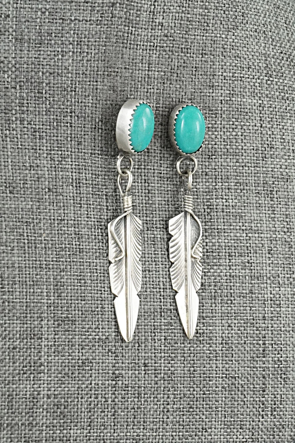 Turquoise & Sterling Silver Earrings - Chris Charley