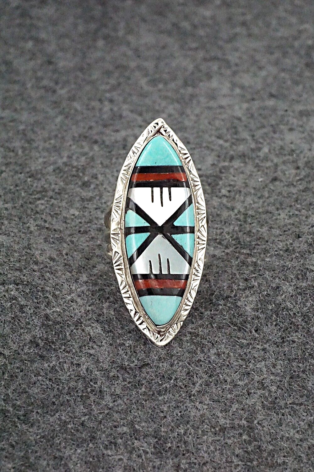 Multi-Stone & Sterling Silver Ring - Gladys Lamy - Size 7