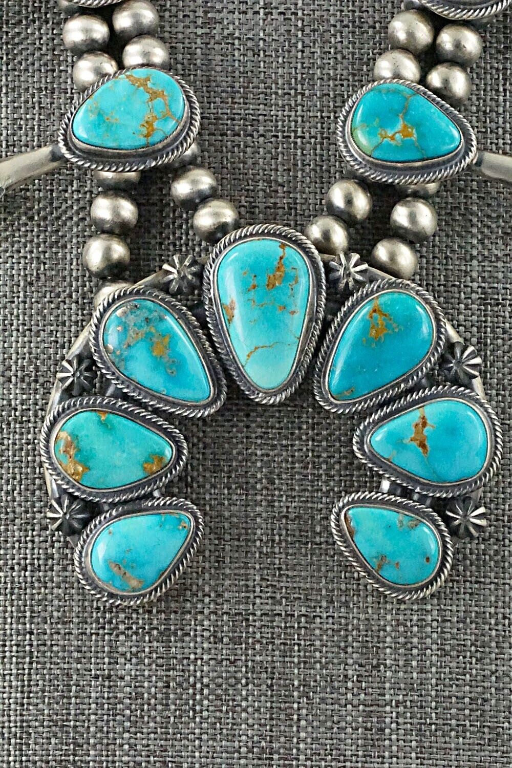 Turquoise & Sterling Silver Squash Blossom Set - Thomas Francisco