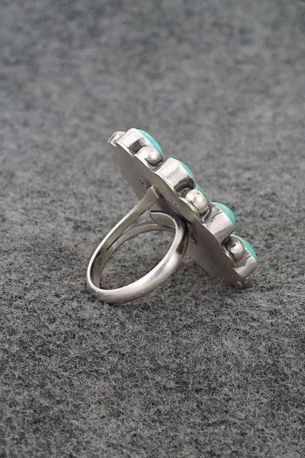 Turquoise & Sterling Silver Ring - Kathleen Livingston - Size Adjustable
