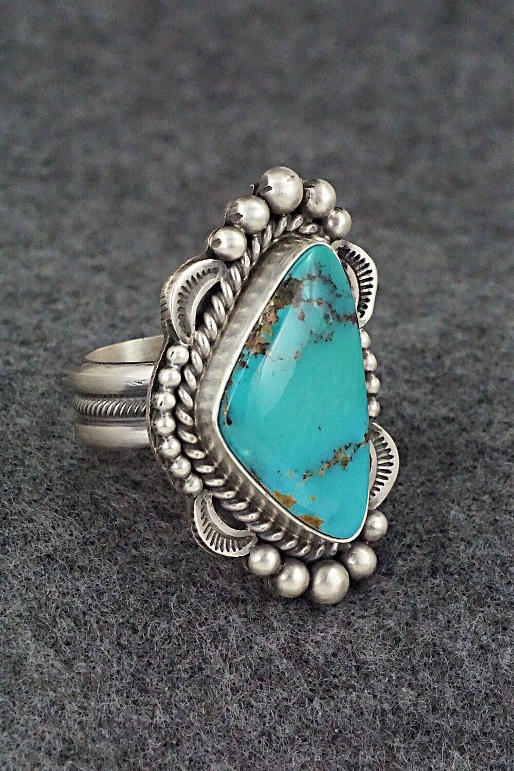 Turquoise & Sterling Silver Ring - Michael Calladitto - Size 8