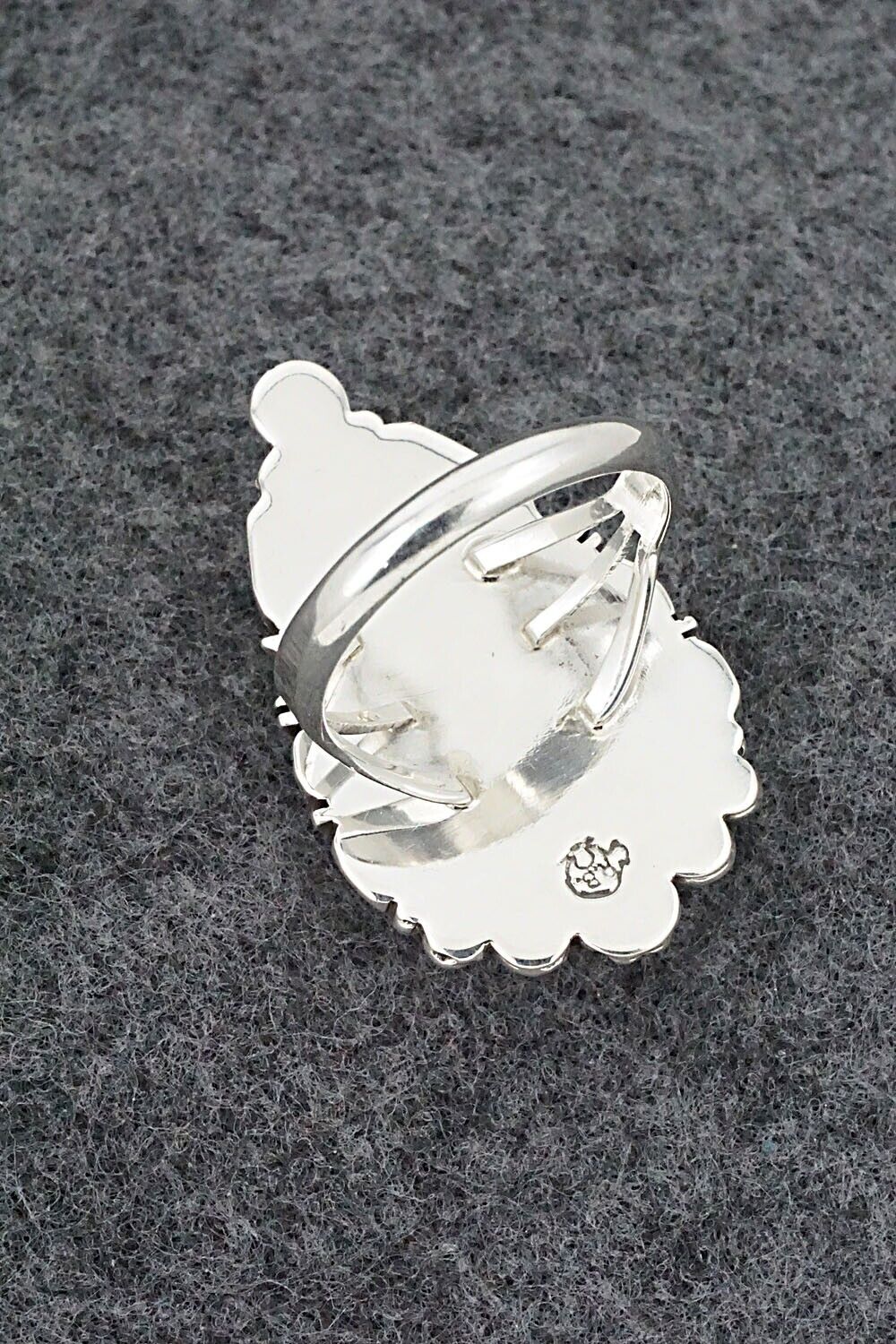 White Buffalo & Sterling Silver Ring - Daniel Benally - Size 9.75