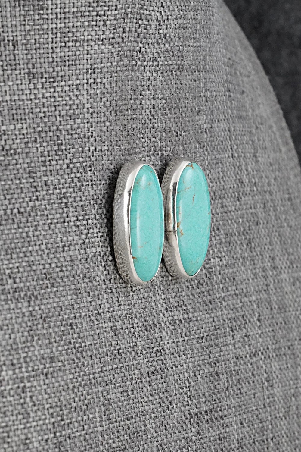 Turquoise & Sterling Silver Earrings - Eugene Gruber