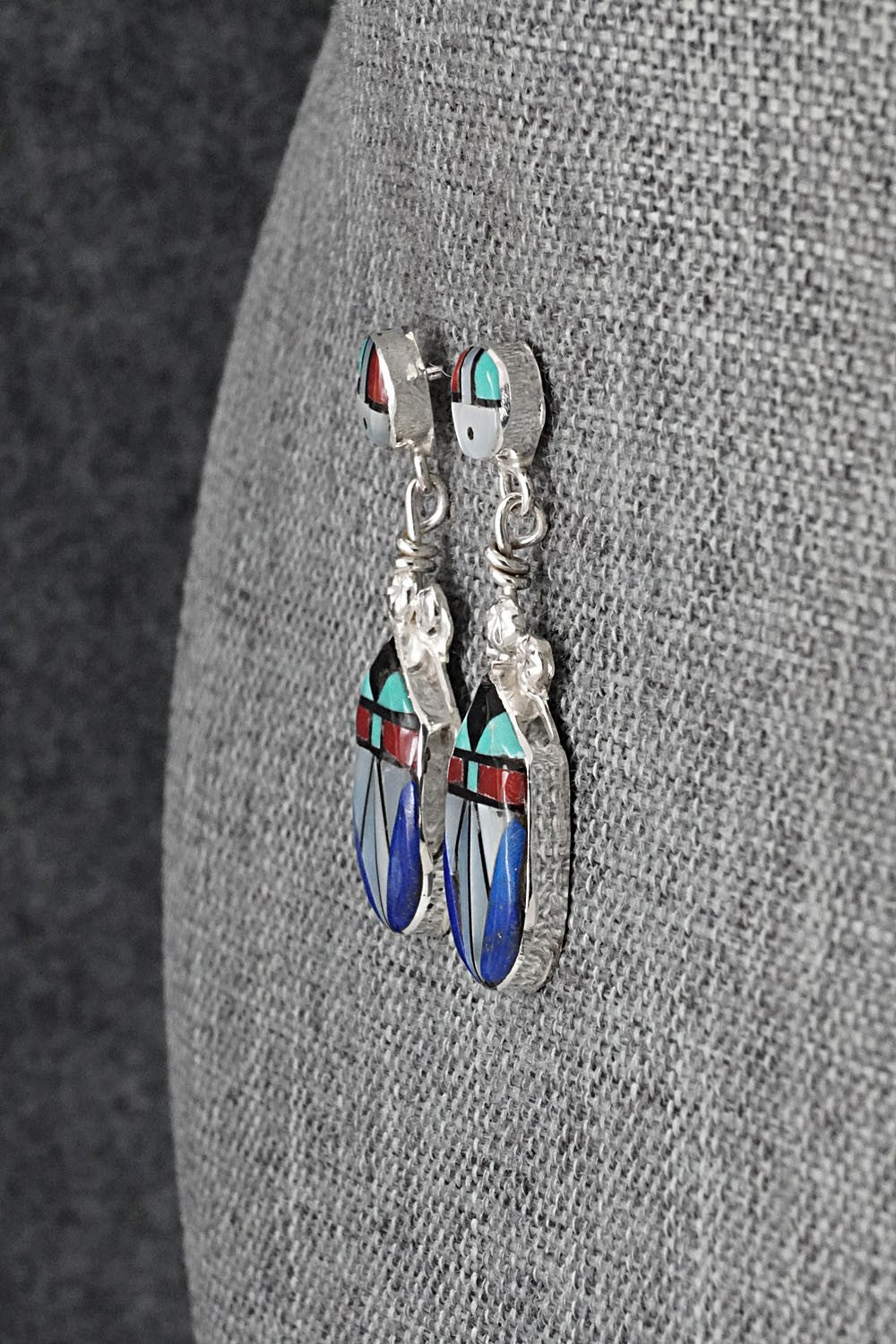 Multi Stone Inlay & Sterling Silver Earrings - Ola Eriacho