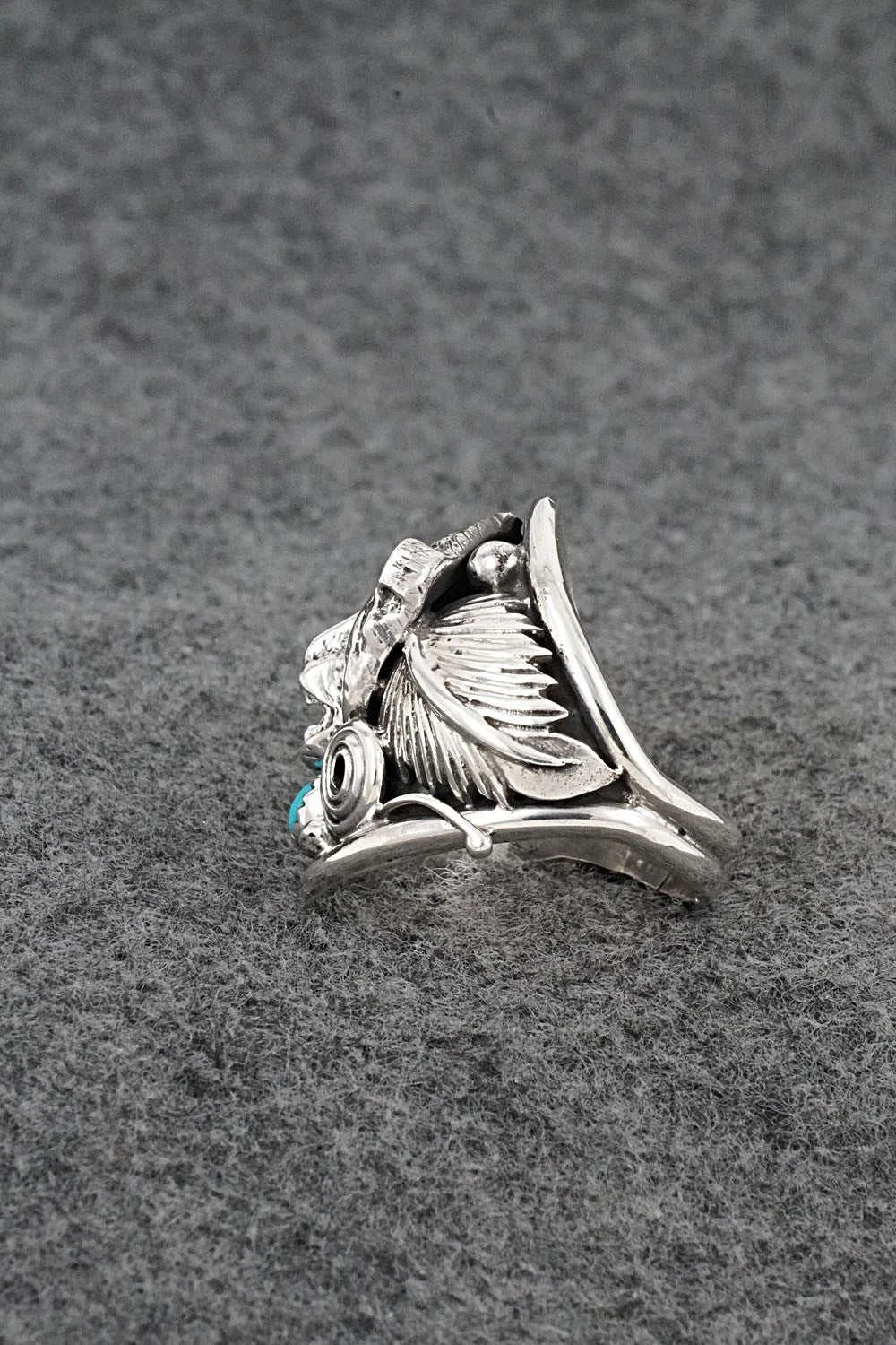 Turquoise & Sterling Silver Ring - Darrell Morgan - Size 10