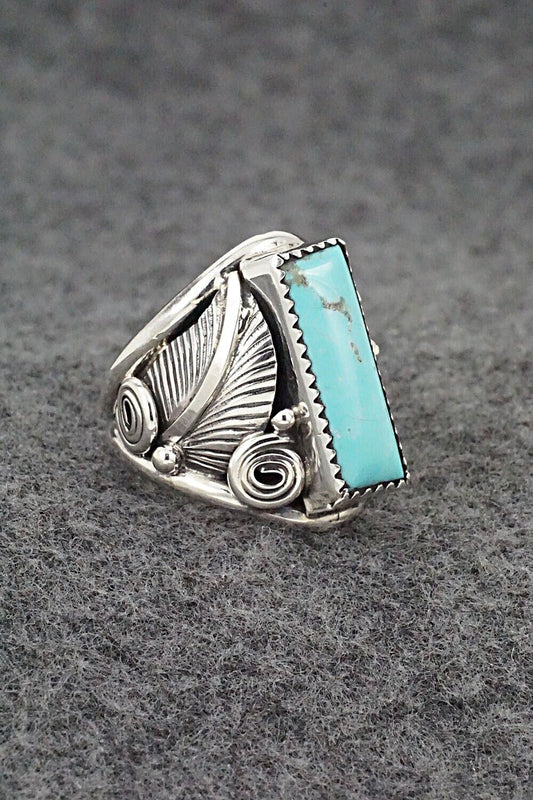 Turquoise & Sterling Silver Ring - Darrell Morgan - Size 7.5