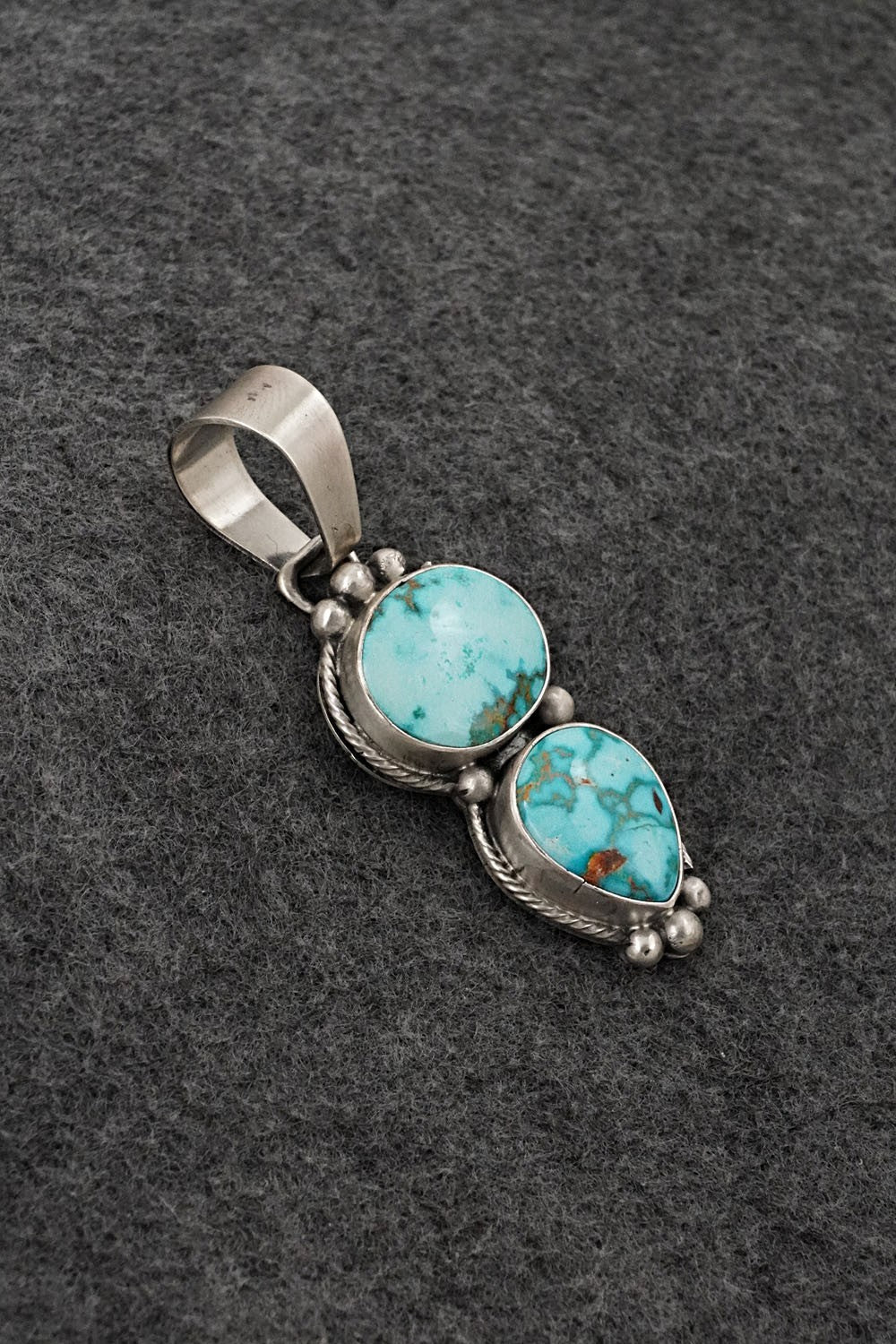 Turquoise & Sterling Silver Pendant - Bobby Johnson