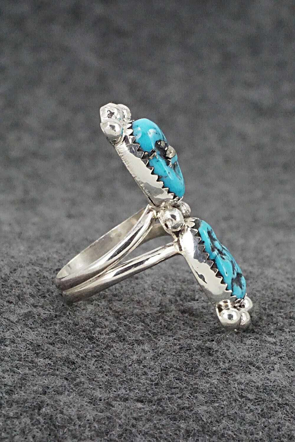 Turquoise & Sterling Silver Ring - Jeff Lucio - Size 7